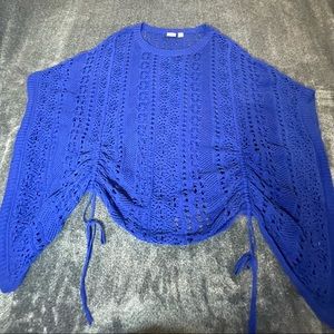 CATO. Womens Top, Size 22/24W Blue Sweater/Poncho Sleeveless